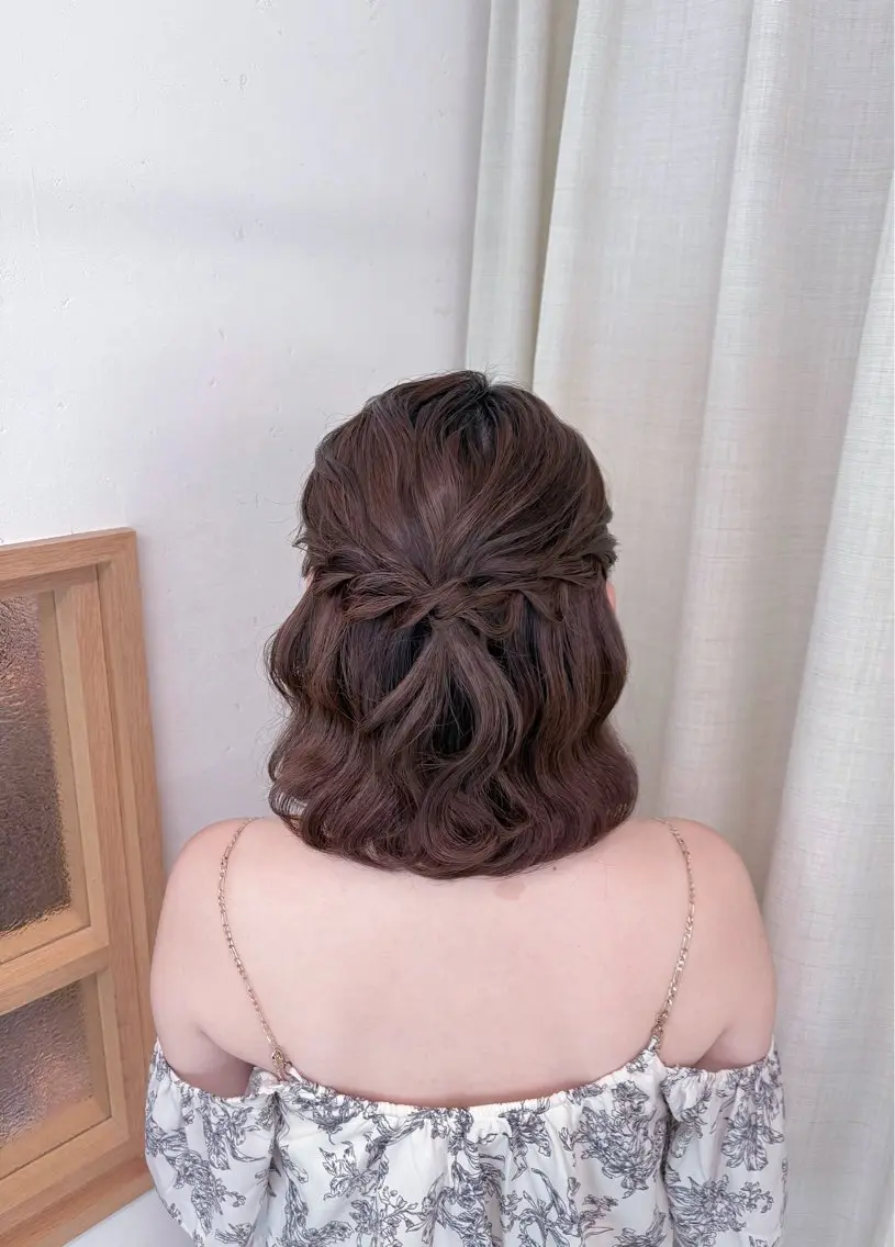 ヘアアレンジ ヘアセット 参列♡デートゆるふわ ヘアメイク🎀みゆうのヘアスタイル