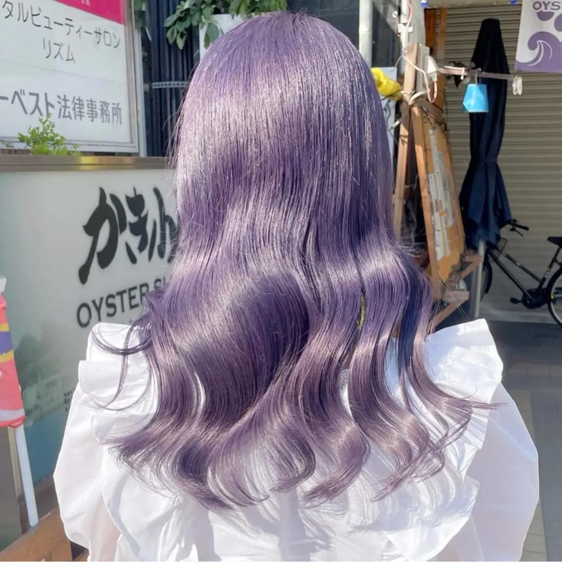 セミロング カラー アッシュ アッシュグレー アッシュグレージュ バレイヤージュ ミストバング ヘアカラー トリートメント ヘアセット ハイトーン特化💍 chloe💍韓国のヘアスタイル