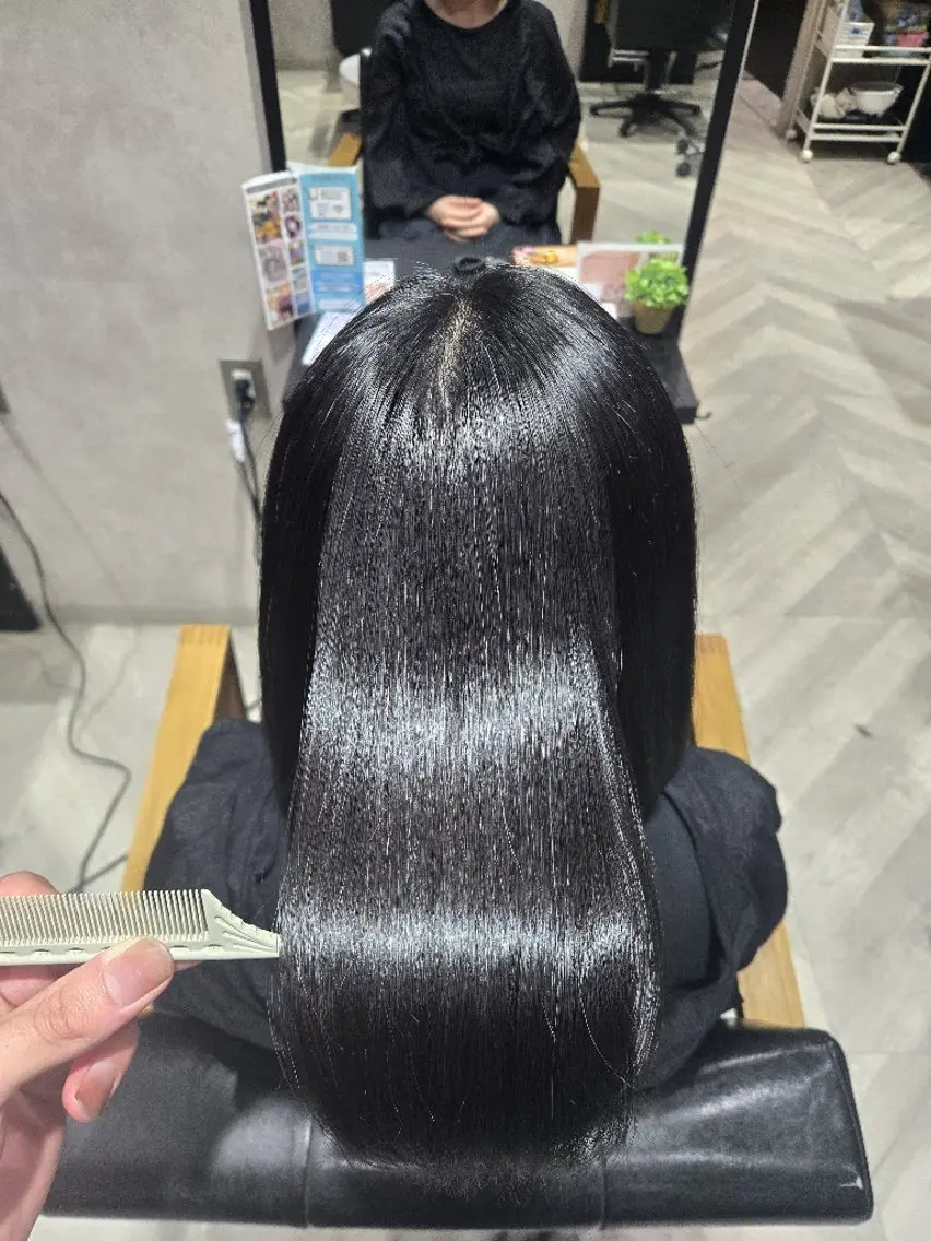 ミディアム 縮毛矯正 カット 縮毛矯正 トリートメント amie 北千住 西口店Yoshidaのヘアスタイル