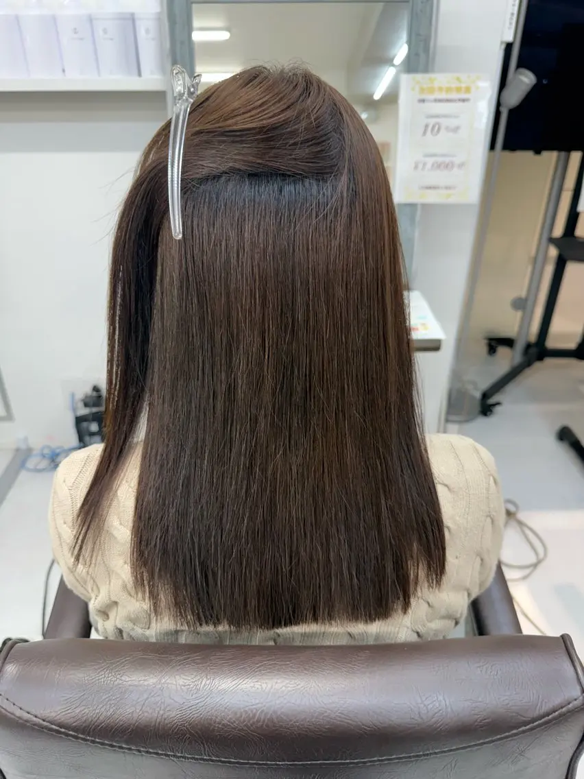 セミロング 縮毛矯正 トリートメント 榎本雪来⛄️ メンズカット✂️のヘアスタイル