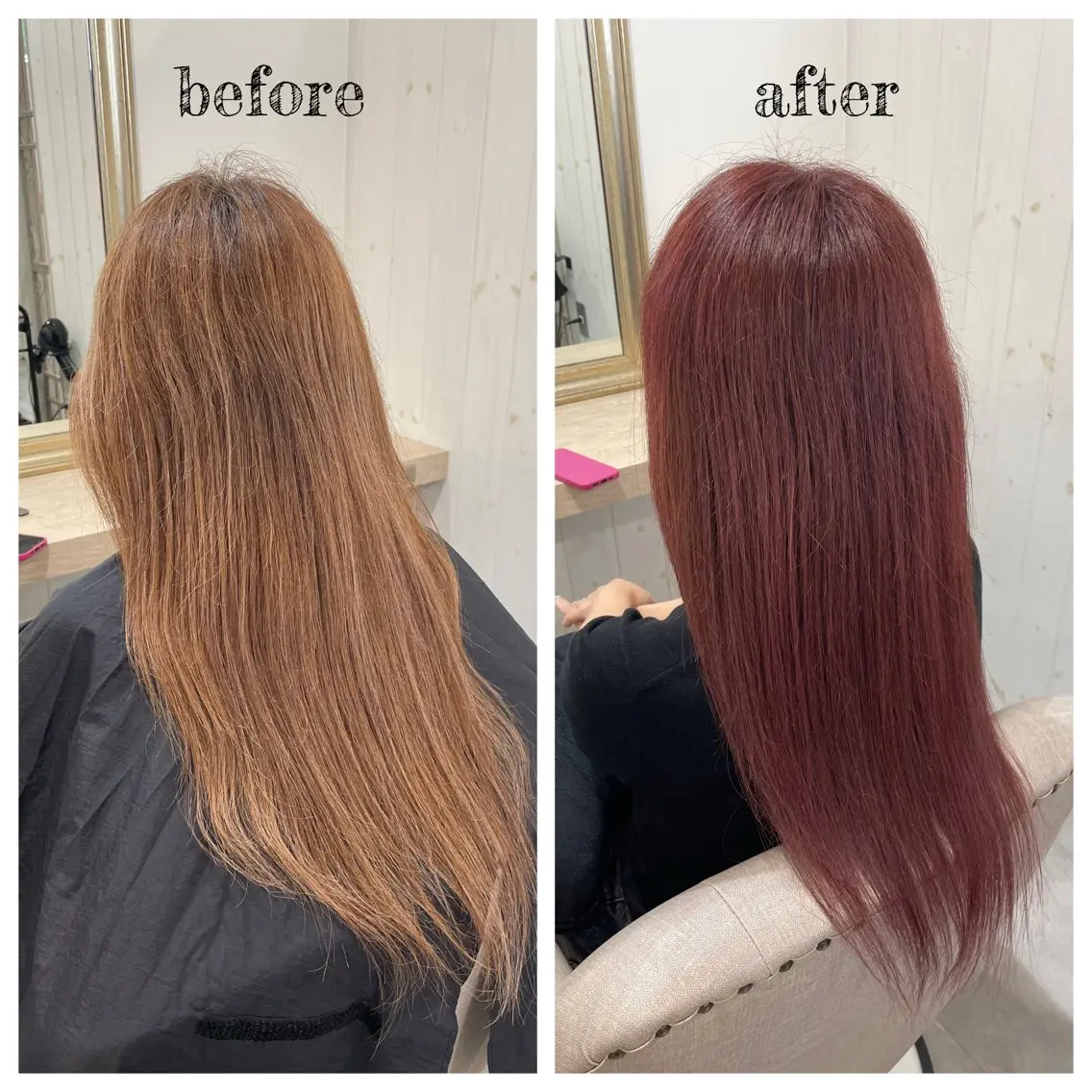ロング カラー ボルドーカラー ルビー ヘアカラー PutiLuca 浅川のヘアスタイル