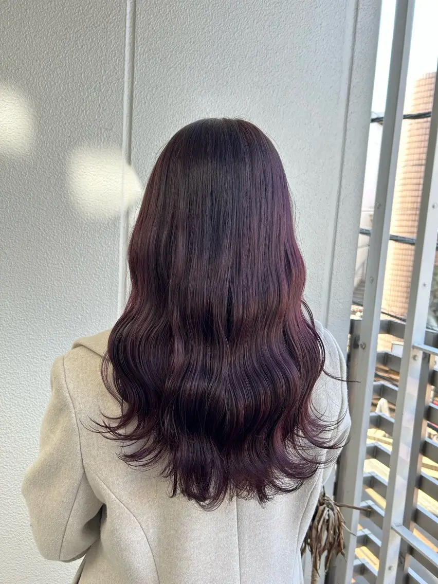 ロング カラー カシス ピンクカラー 《暖色/韓国hair 》🇰🇷桑原ユキネのヘアスタイル