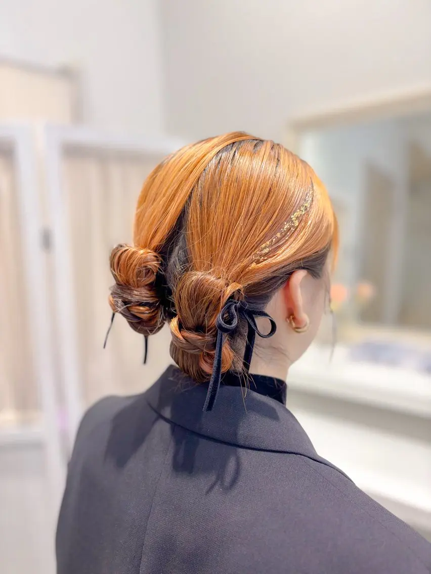 セミロング ヘアアレンジ ヘアセット ⭐︎moe 【ヘアセット🧸】のヘアスタイル