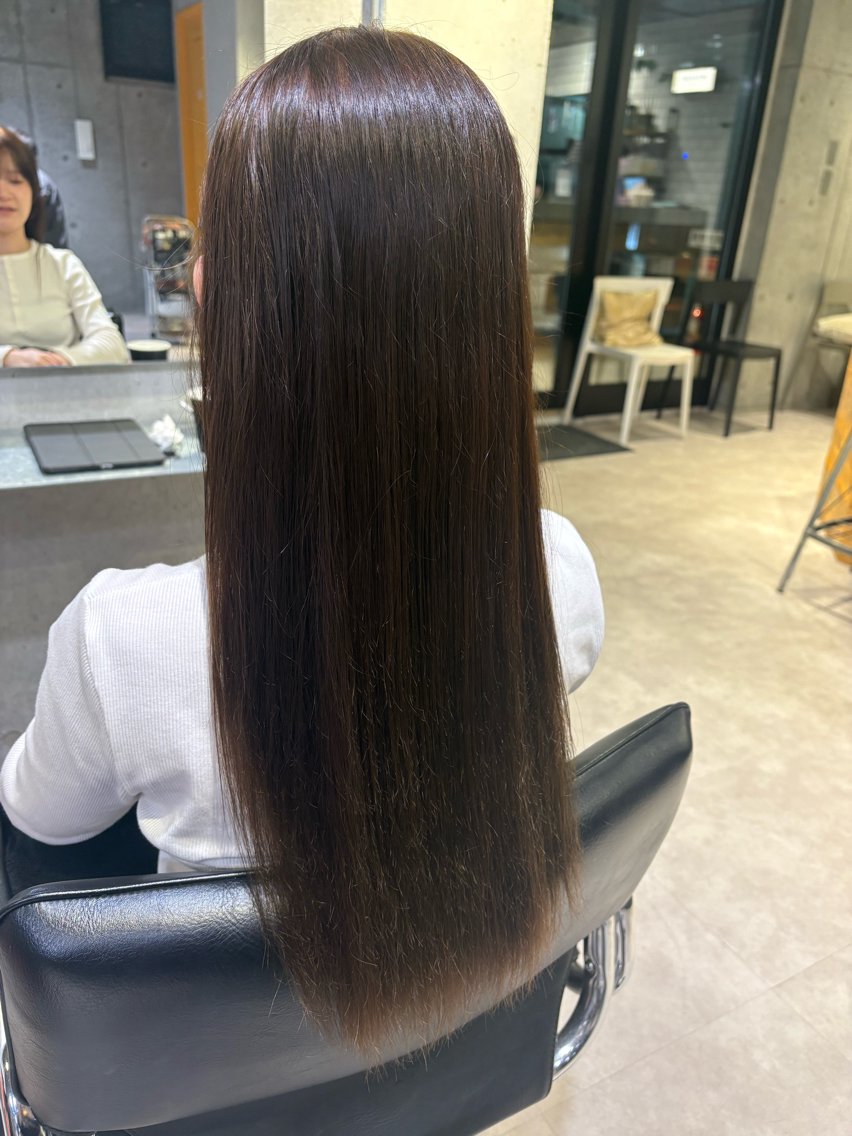 ロング カット ヘアカラー 韓国ヘアー🇰🇷 MIWAのヘアスタイル