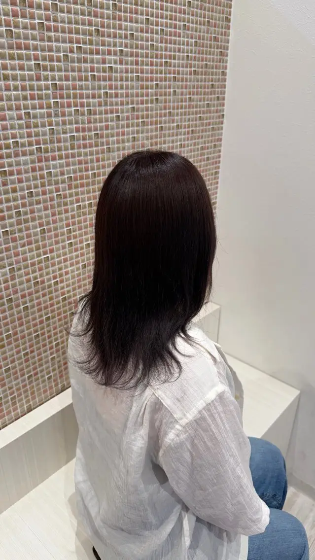 ミディアム カラー グレージュ ラベンダーカラー ラベンダーグレージュ ラベンダーグレー ヘアカラー 砂川 瑠菜のヘアスタイル