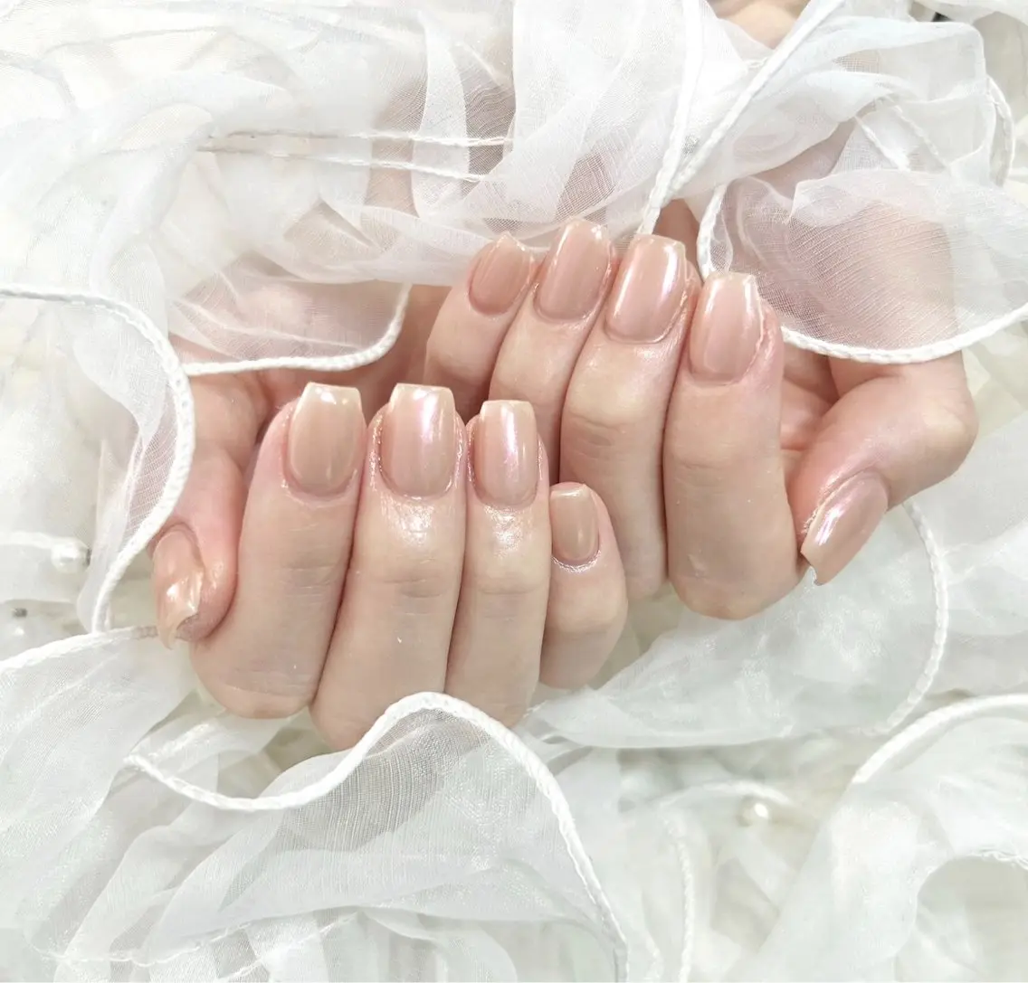 HAND🍒オフあり🍒チップ長さ出し10本オーロラorミラーワンカラーの写真