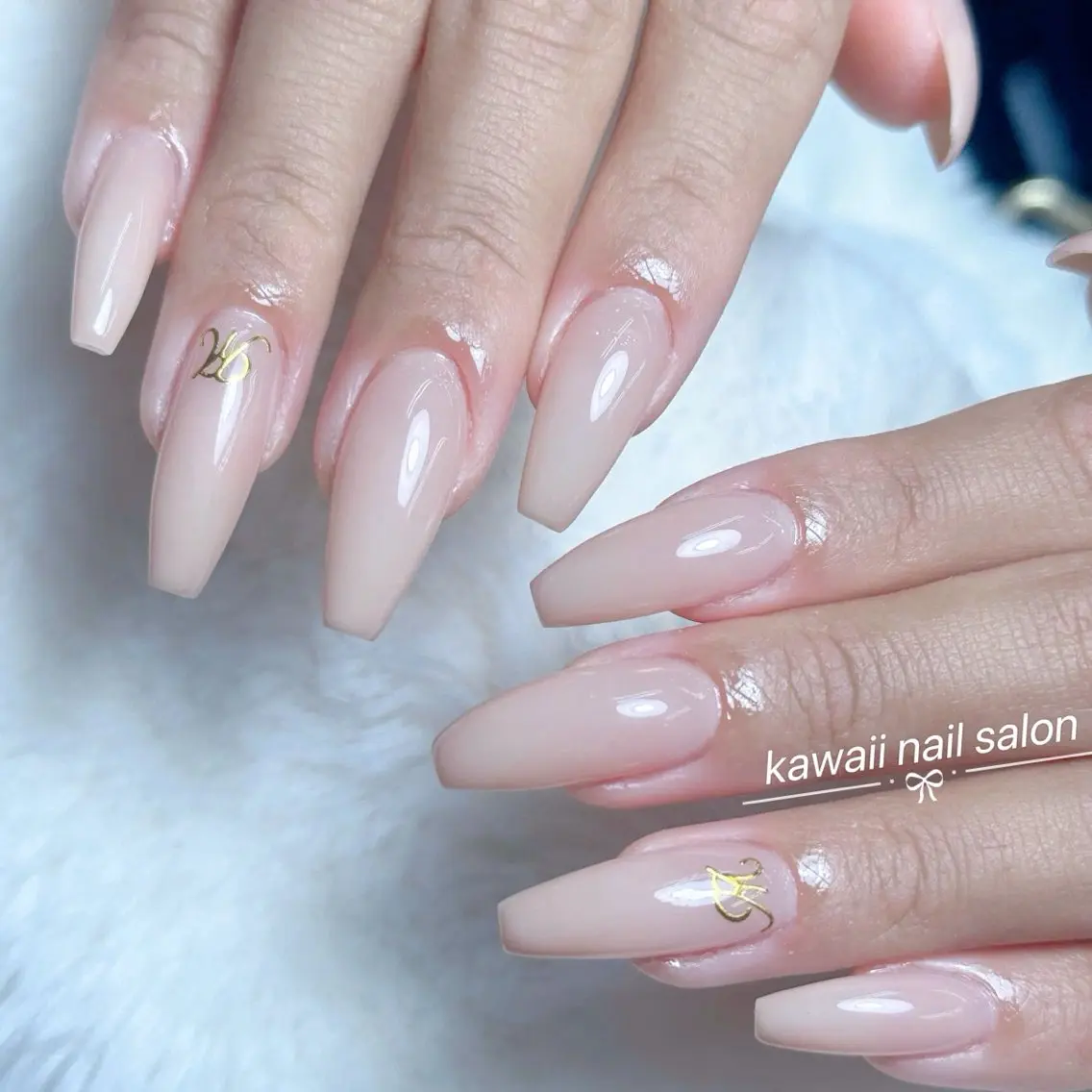 ネイル アニマル柄 長さ出し フレンチネイル グラデーション キラキラネイル Kawaii Nail Salonのネイルデザイン