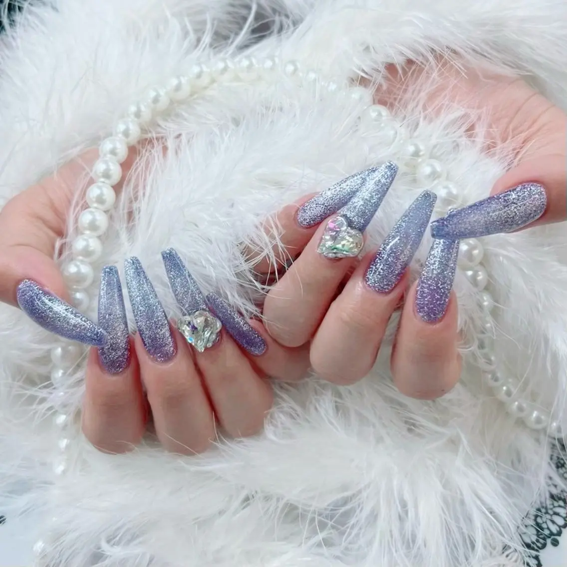 🉐minimo限定チップ長さ出し10本+マグネット/ワンカラー/ラメグラ🉐💕 オフ無しの写真