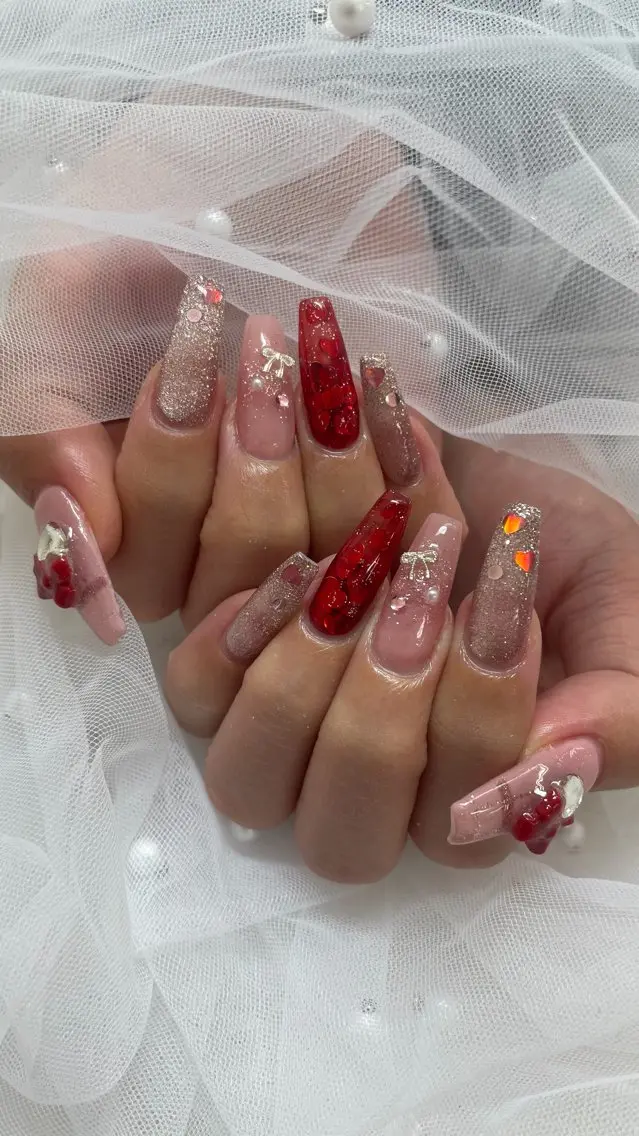 ネイル ハート マグネットネイル hitomi 🎀所沢ネイルサロンのネイルデザイン