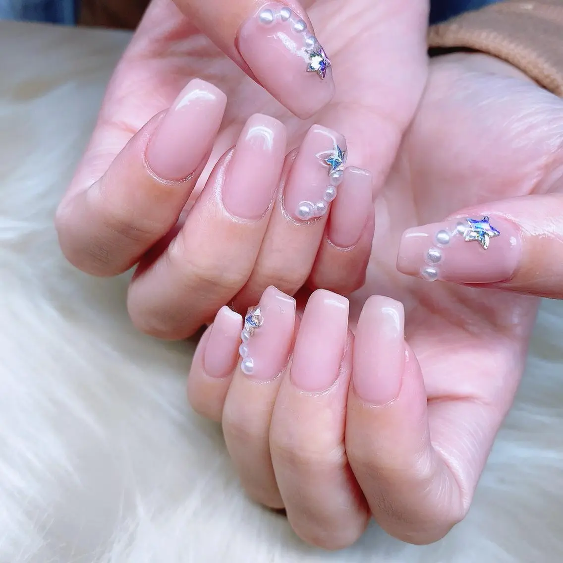 ネイル 渋谷／チップ長さ出し 👑アプレgel-xのネイルデザイン