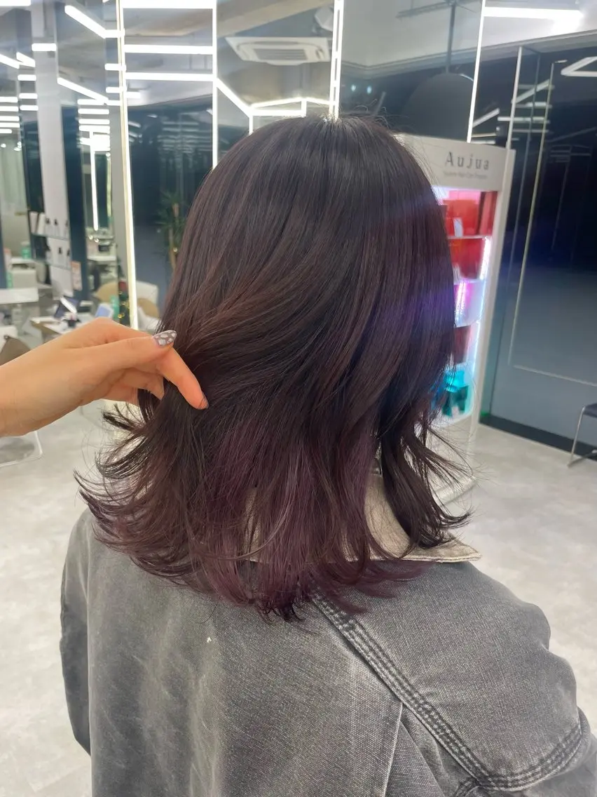 ミディアム カラー ヘアアレンジ ヘアカラー トリートメント 【Sweep】おじま のぞみのヘアスタイル