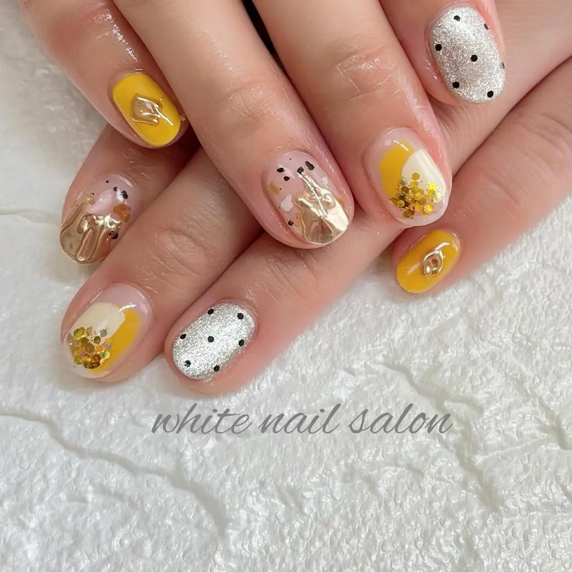 ネイル フットネイル ジェルネイル ハードジェル ラメ(グリッター) 持ち込み ハンドネイル white nail salonのネイルデザイン
