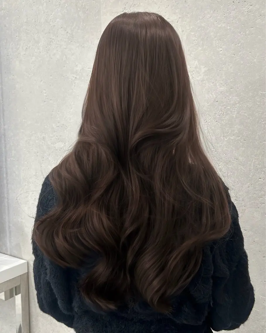ロング カラー ヘアアレンジ ブラウンカラー 透明感カラー 艶髪/韓国レイヤー 🤍Houtoのヘアスタイル