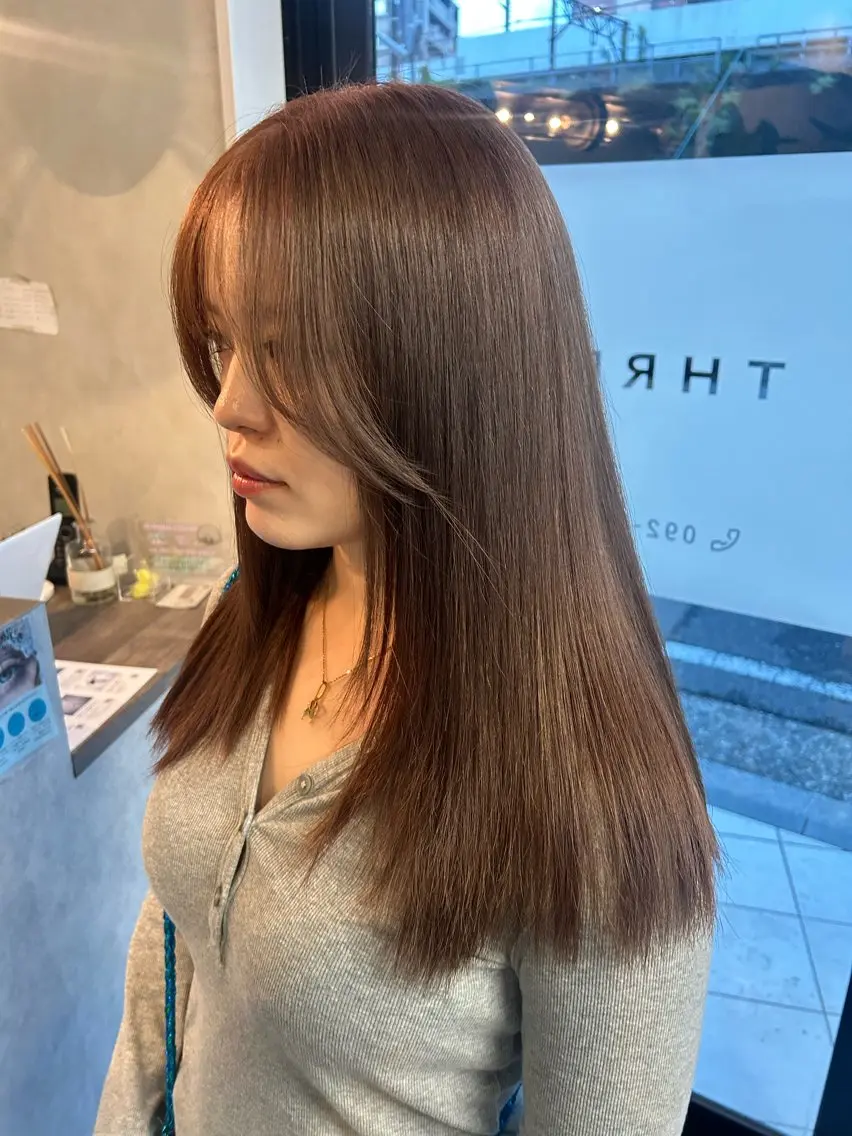 ロング カラー カット ヘアカラー トリートメント Haru/レイヤー カット/ブリーチのヘアスタイル