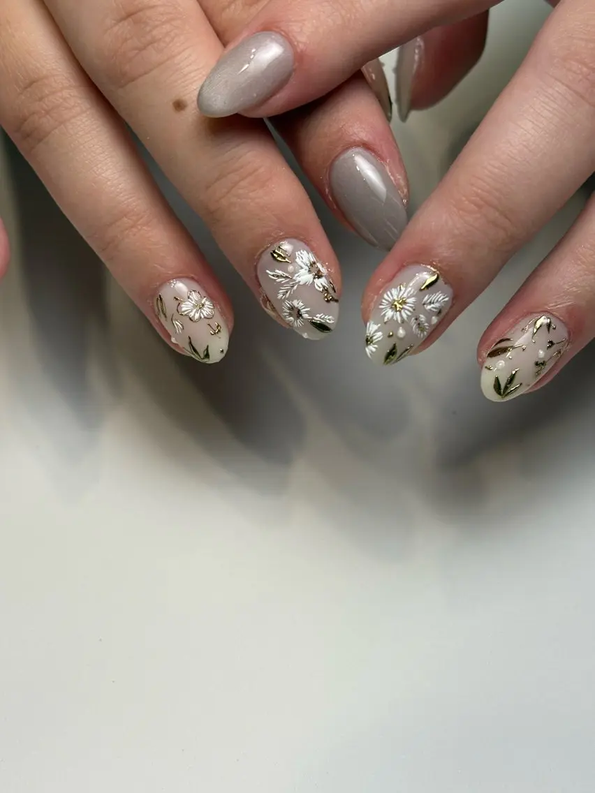 ネイル ハンドネイル 手描き🌸ニュアンス monny nailのネイルデザイン