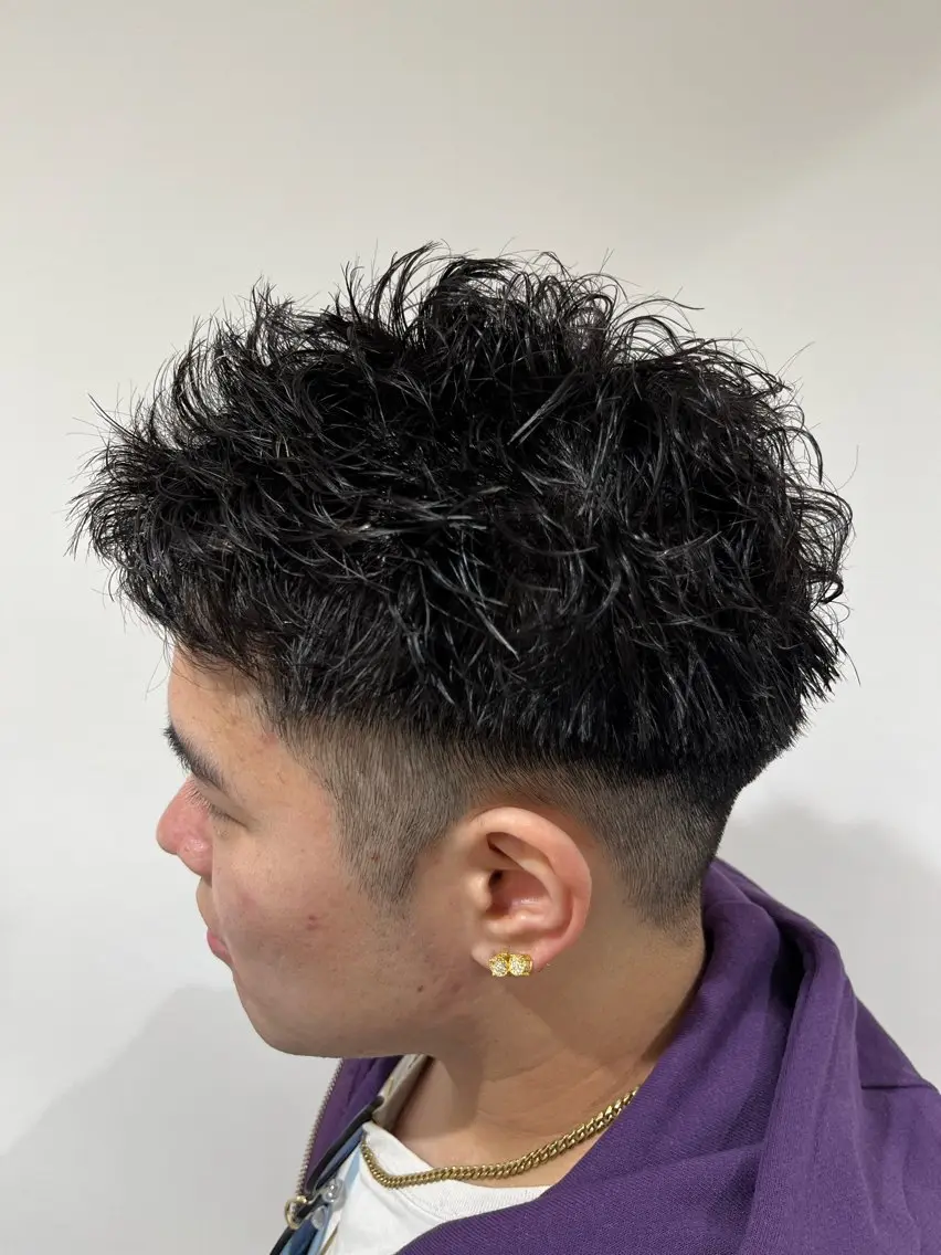 ショート メンズ メンズパーマ スパイキーショート ショートヘア カット 🫧癖毛特化🫧 佐藤樹生のヘアスタイル
