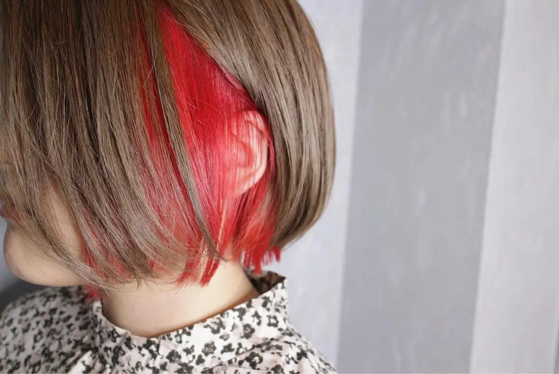 ショート カラー レッドカラー ヘアカラー トリートメント 吉本 知弘のヘアスタイル