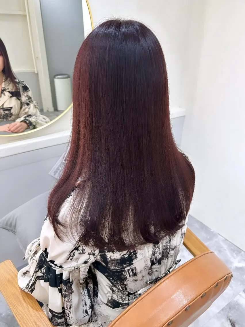 セミロング カラー ブリーチ ブリーチなしカラー カット ヘアカラー 暖色カラー✨️ 門内 梨真のヘアスタイル