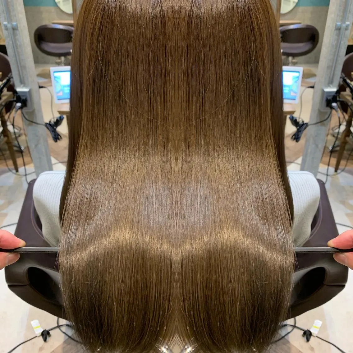 ロング カラー ブリーチ 髪質改善 トリートメント 酸性ストレート 🌟髪質改善/透明感 🌟代表RYOのヘアスタイル