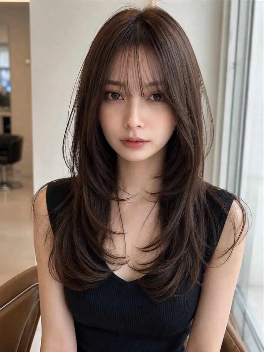 ロング カラー ヘアカラー 韓国×艶ハイトーンが かわいい✨️リオ🍒のヘアスタイル
