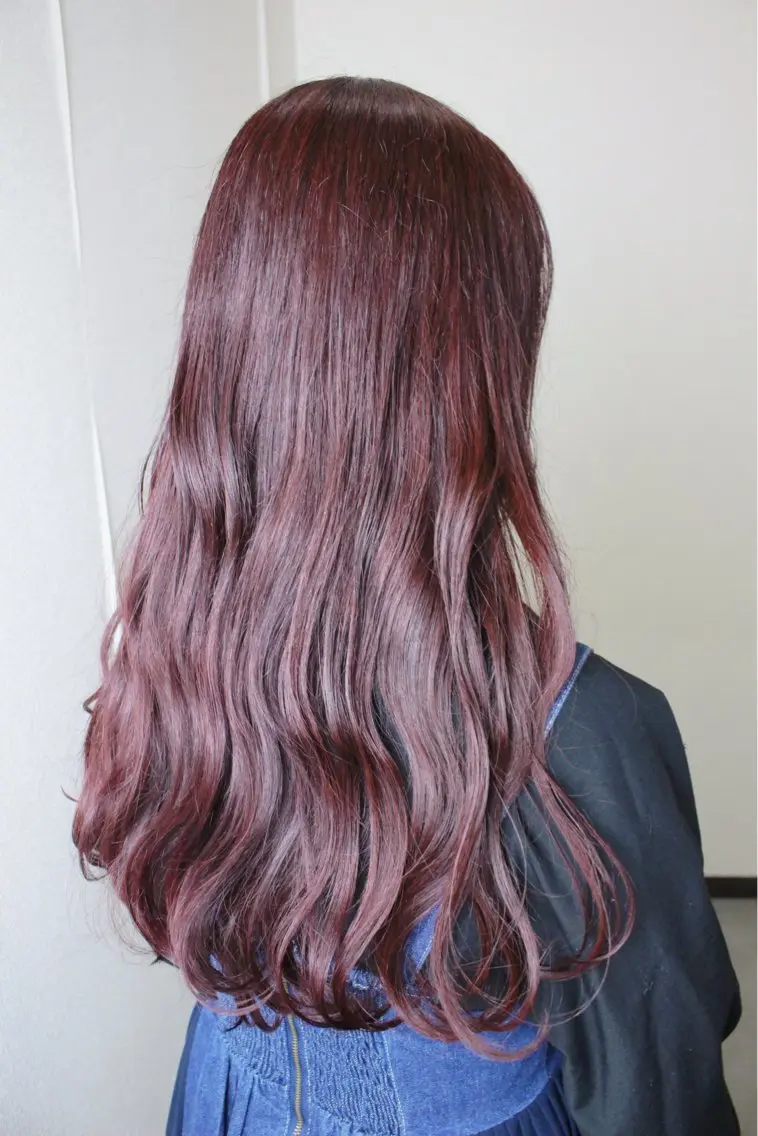 ロング カラー ブリーチ ブラウンカラー ブリーチなしカラー レッドカラー レッドブラウン カット ヘアカラー 土居 正季のヘアスタイル