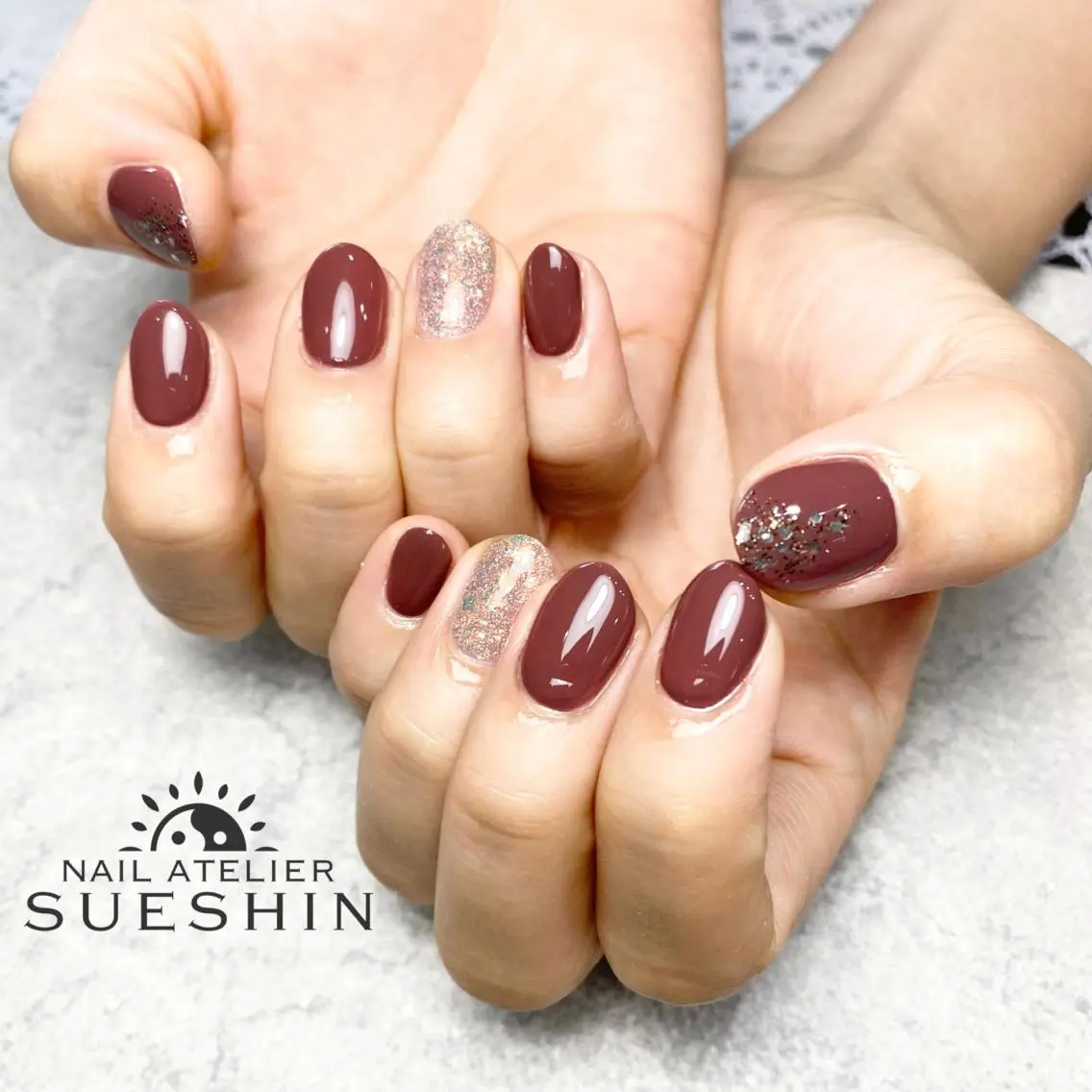 ミディアム S ueshinのネイルデザイン