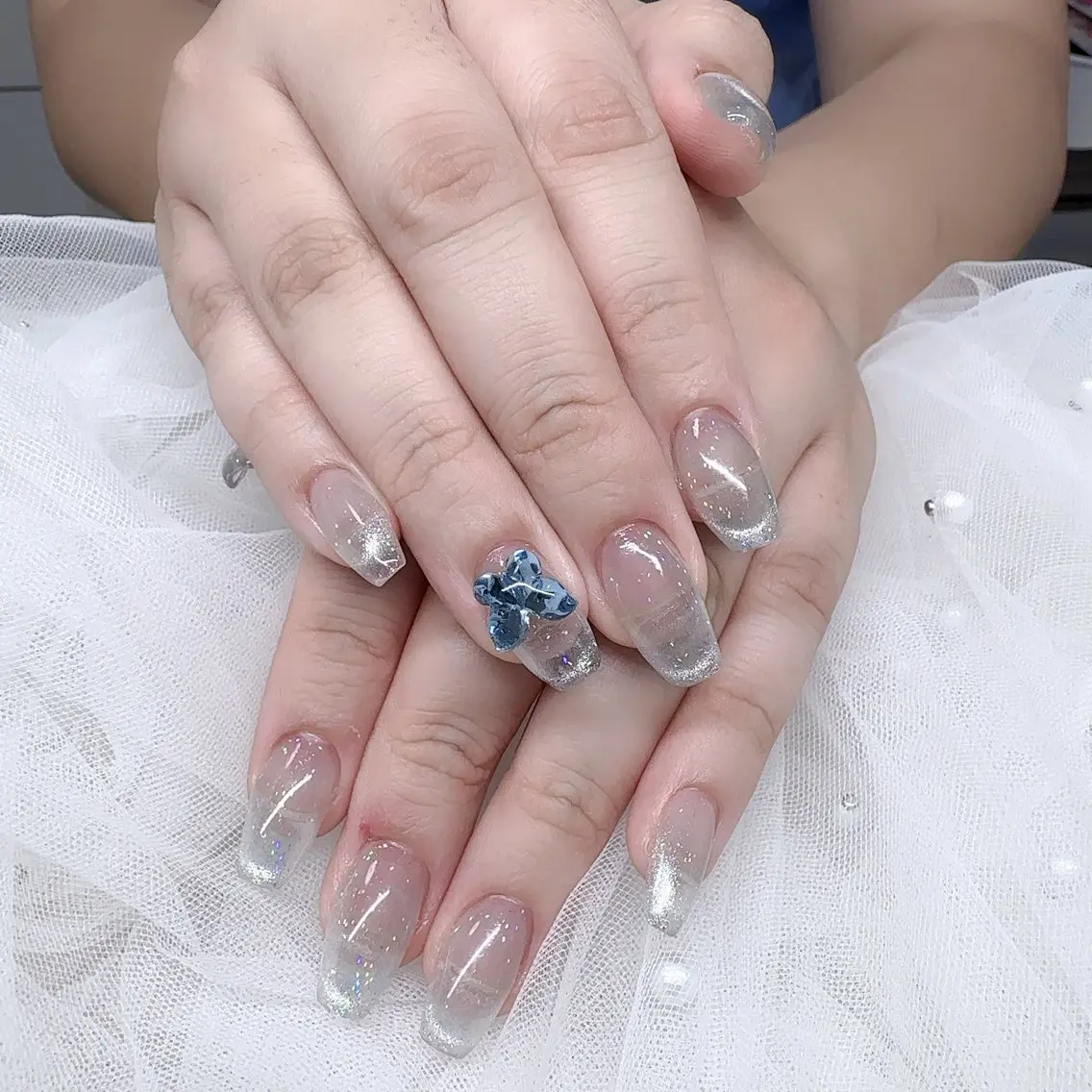 ネイル 長さ出し フレンチネイル マグネットネイル マグネットフレンチ ワンカラーネイル ハンドネイル LOA.NAIL 本八幡店💞Kyouのネイルデザイン