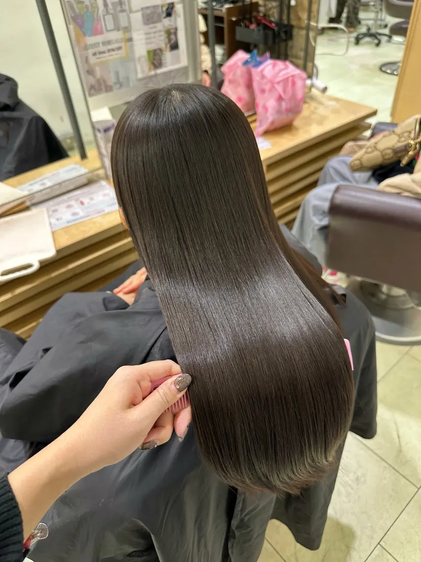 ロング 縮毛矯正 レディースカット /カラー🎀おぐりンのヘアスタイル