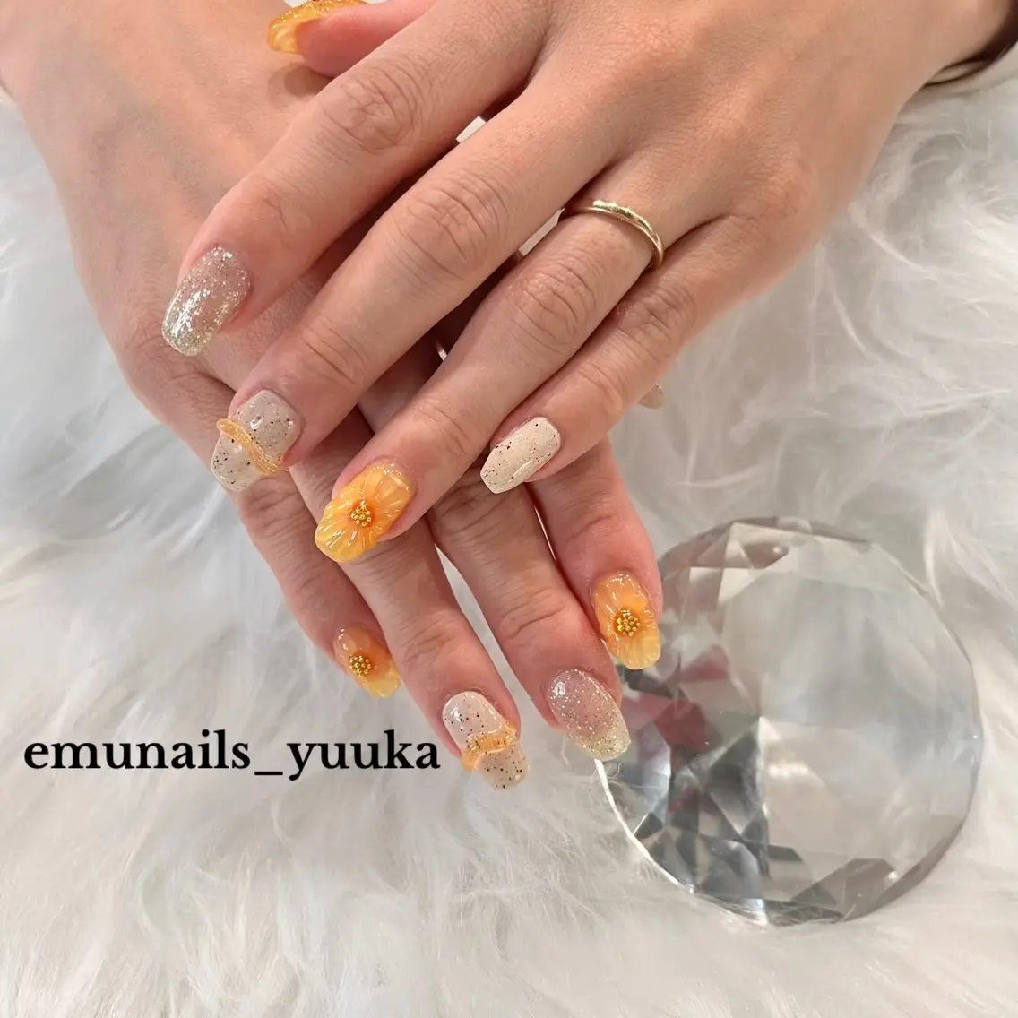 ネイル アートネイル クリアネイル ジェルネイル ぷっくりネイル EMU nails YUUKAのネイルデザイン