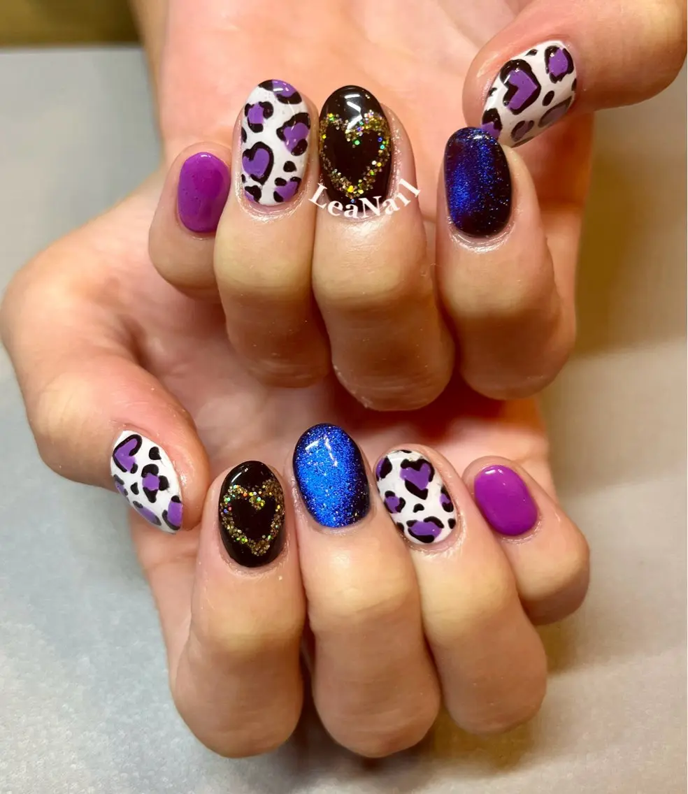 ネイル ハート マグネットネイル 持ち込み Lea Nailのネイルデザイン