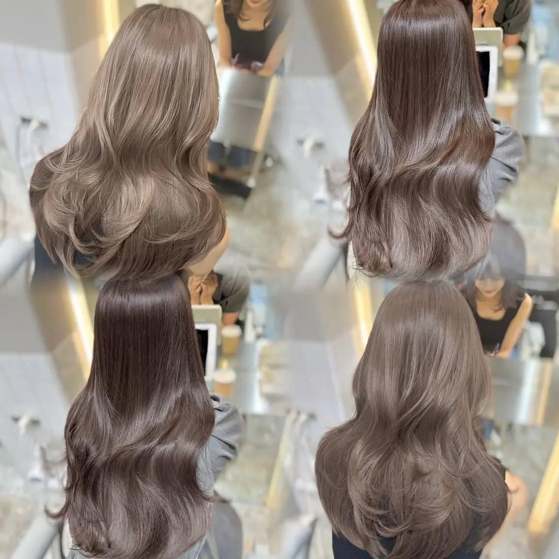 セミロング カラー ブリーチ グレージュ ブリーチなしカラー カット ヘアカラー トリートメント 新宿/韓国風レイヤー 髪質改善/渋谷直樹のヘアスタイル