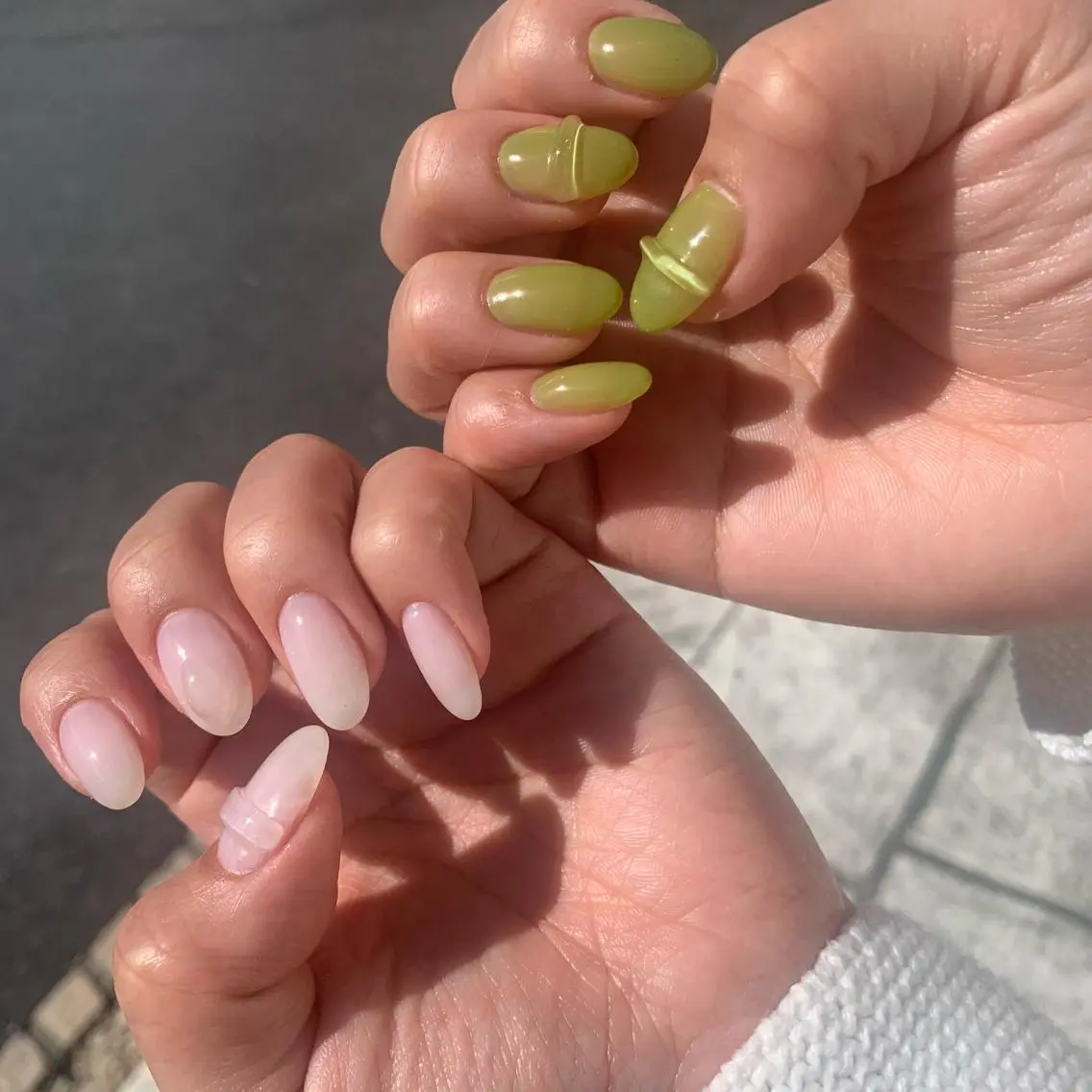 ネイル ピスタチオネイル シンプルネイル happiness nailのネイルデザイン