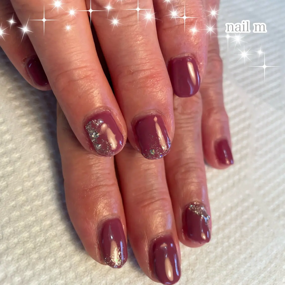 ネイル グラデーション ラメ(グリッター) ラメグラデーション ワンカラーネイル ピンク NAIL★M 真紀のネイルデザイン