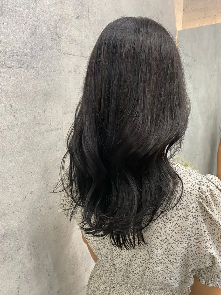 セミロング ヘアカラー 髪質改善／レイヤー ハッシュカットひなたのヘアスタイル