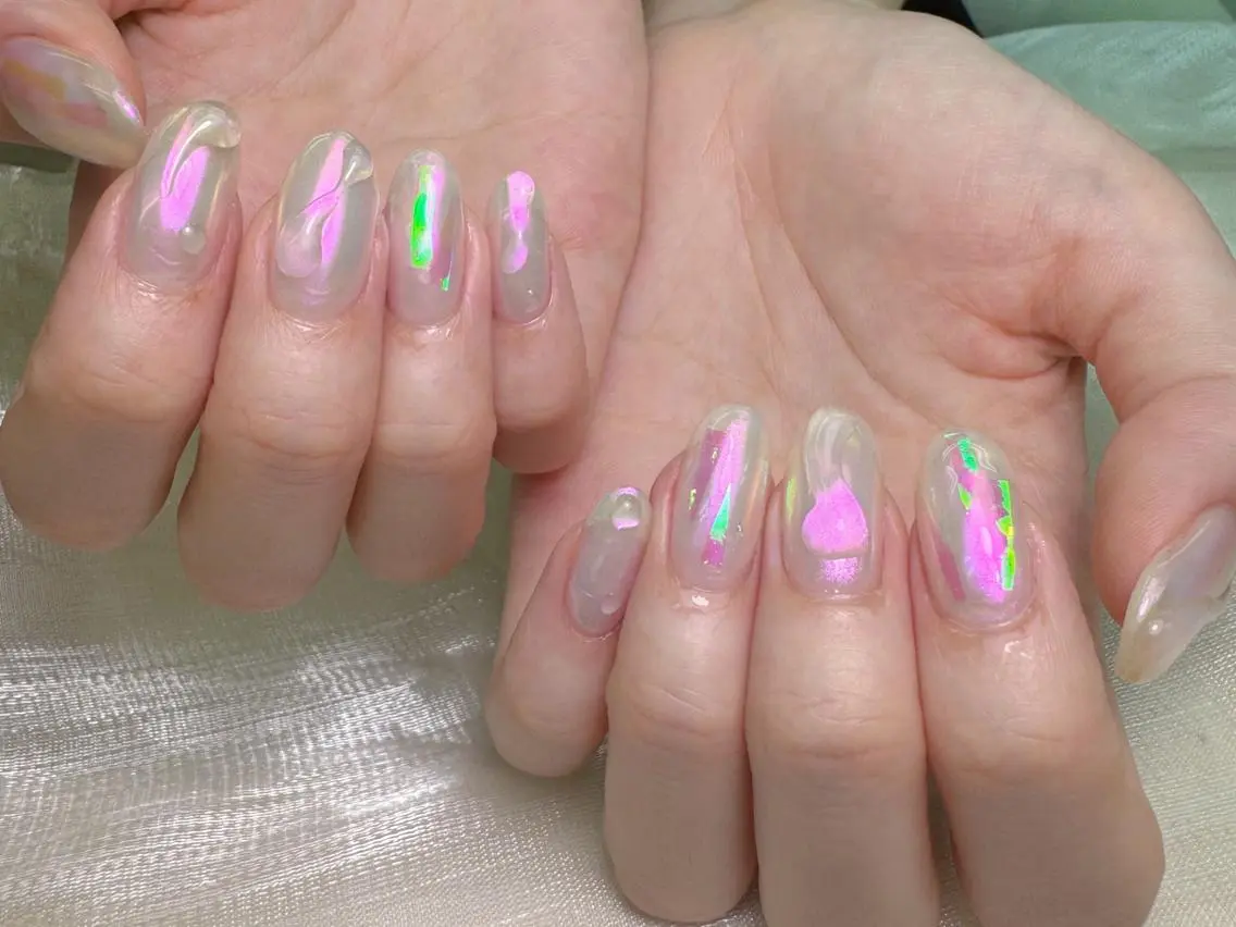 現金のみ💕チップミラーネイル💕￥3980の写真