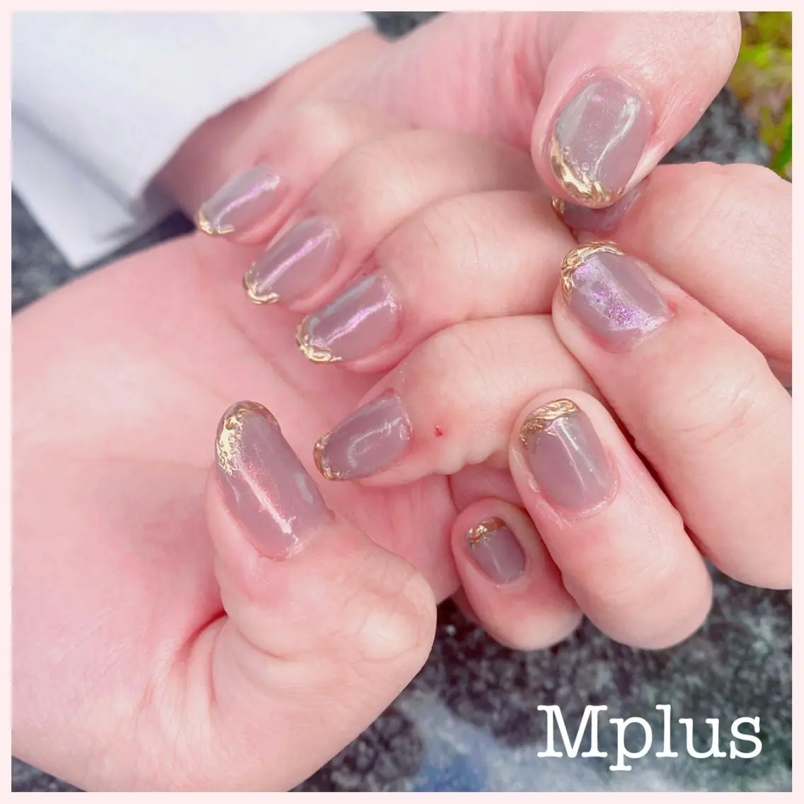 ネイル オーロラネイル フレンチネイル ミラーネイル Mplus miyukiのネイルデザイン