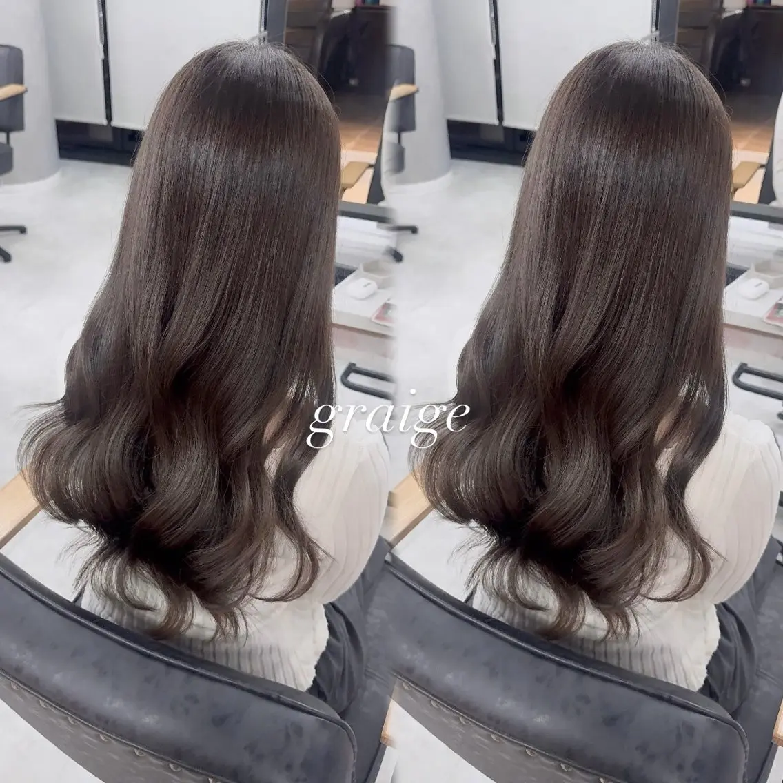 ロング カラー アッシュ アッシュブラウン ベージュカラー 黒髪 ブリーチ カット ヘアカラー トリートメント 赤み無し柔らかカラー 【梅田】madokaのヘアスタイル
