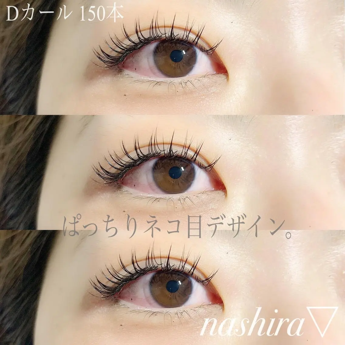 マツエク・マツパ Dカール 目尻長め nashira恵比寿 まつ毛&眉毛サロンのマツエク・マツパデザイン