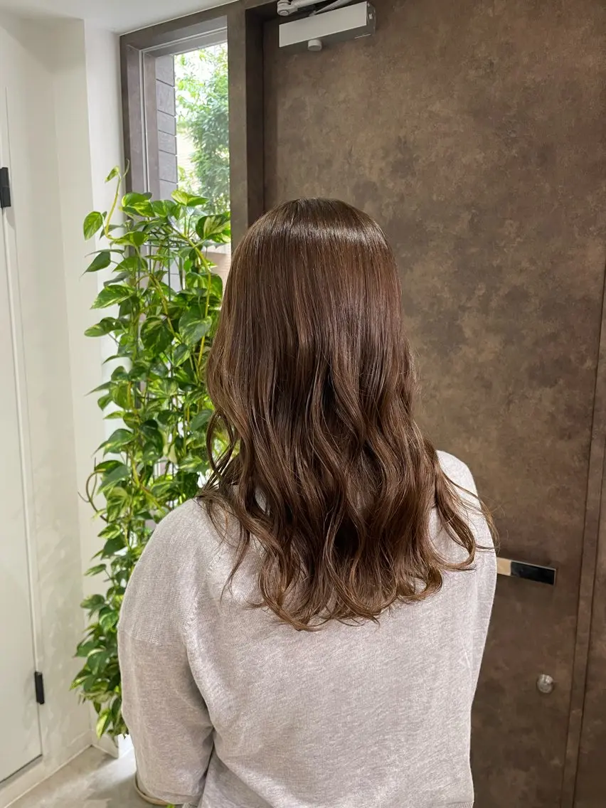 ミディアム カラー ベージュカラー ヘーゼル ヘアカラー トリートメント 艶髪ブリーチカラー /府中/Mizukiのヘアスタイル