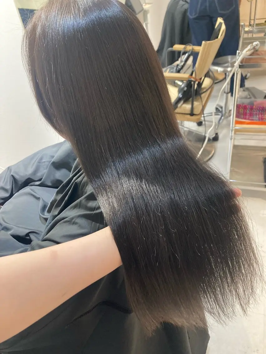 ロング カット ヘアカラー トリートメント ✨色持ちの良い艶 カラー✨蟹江真世のヘアスタイル