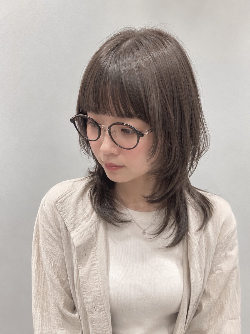 ミディアム カラー カット トリートメント 🐺ウルフ/レイヤー 似合わせ‎🤍沙羅のヘアスタイル