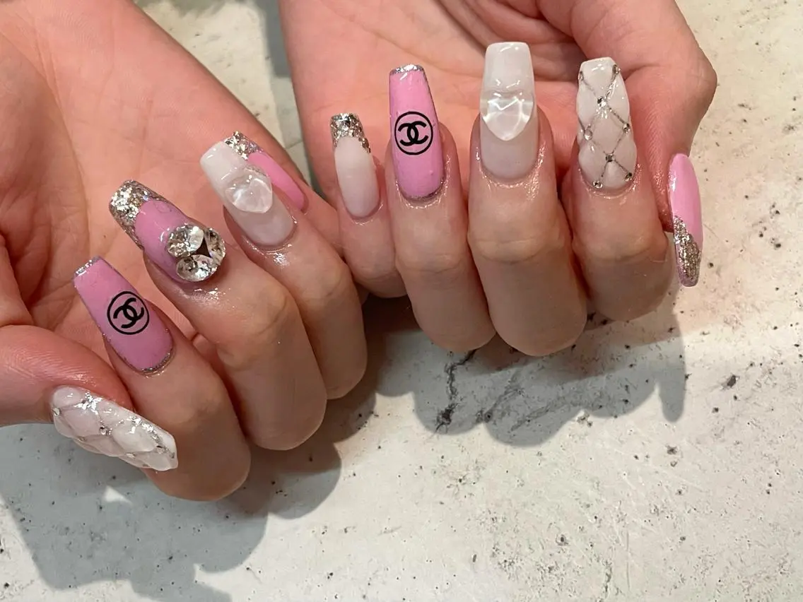 ネイル ハンドネイル 韓国/ワンホン/長さ 出しつけ放題🎀のネイルデザイン