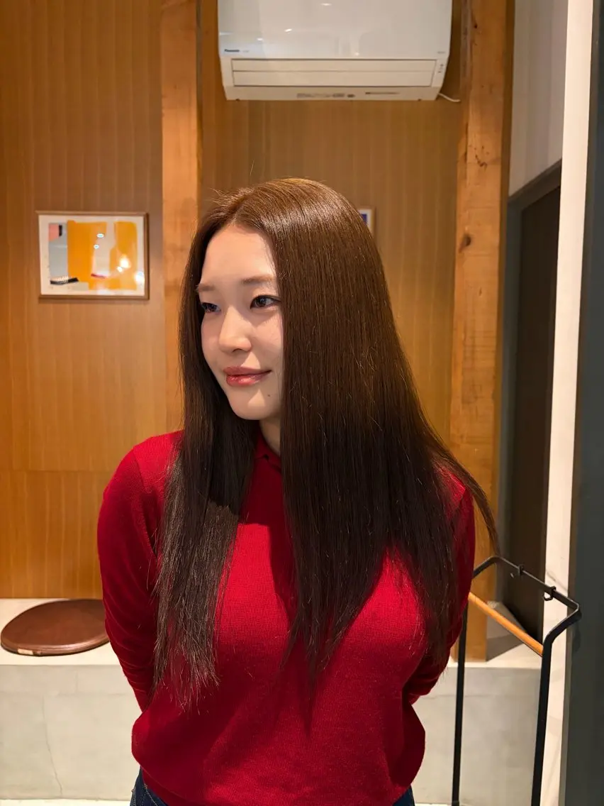 カラー ブリーチ ブラウンカラー ブリーチなしカラー ヘアカラー 長嶋 まりののヘアスタイル