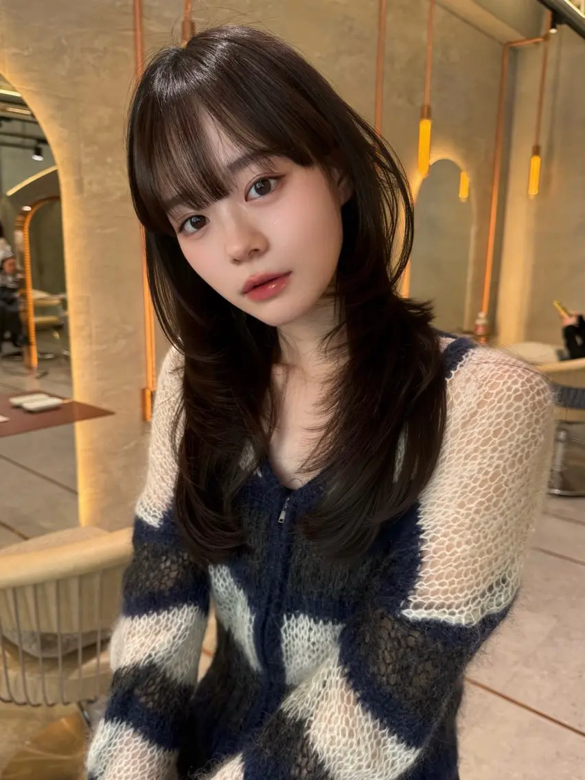 ロング カラー カット ヘアカラー トリートメント レイヤー/縮毛矯正 ✨️タケルのヘアスタイル