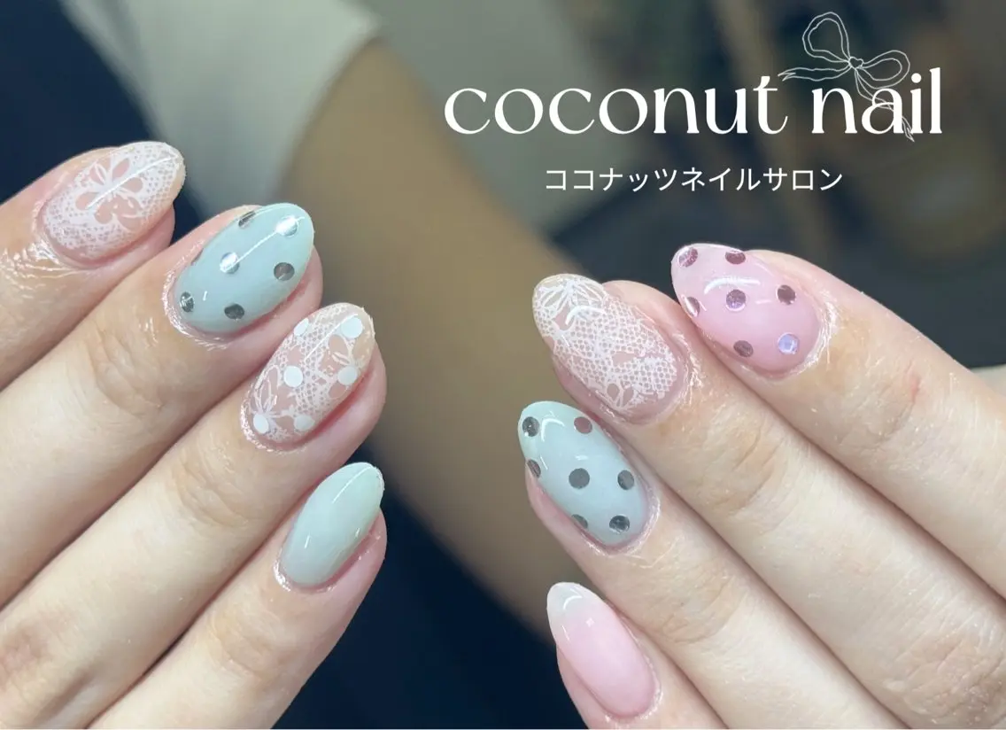ネイル べっ甲ネイル フレンチネイル キラキラネイル マグネットネイル 大理石ネイル(マーブル) ハンドネイル 神田 ココナッツのネイルデザイン