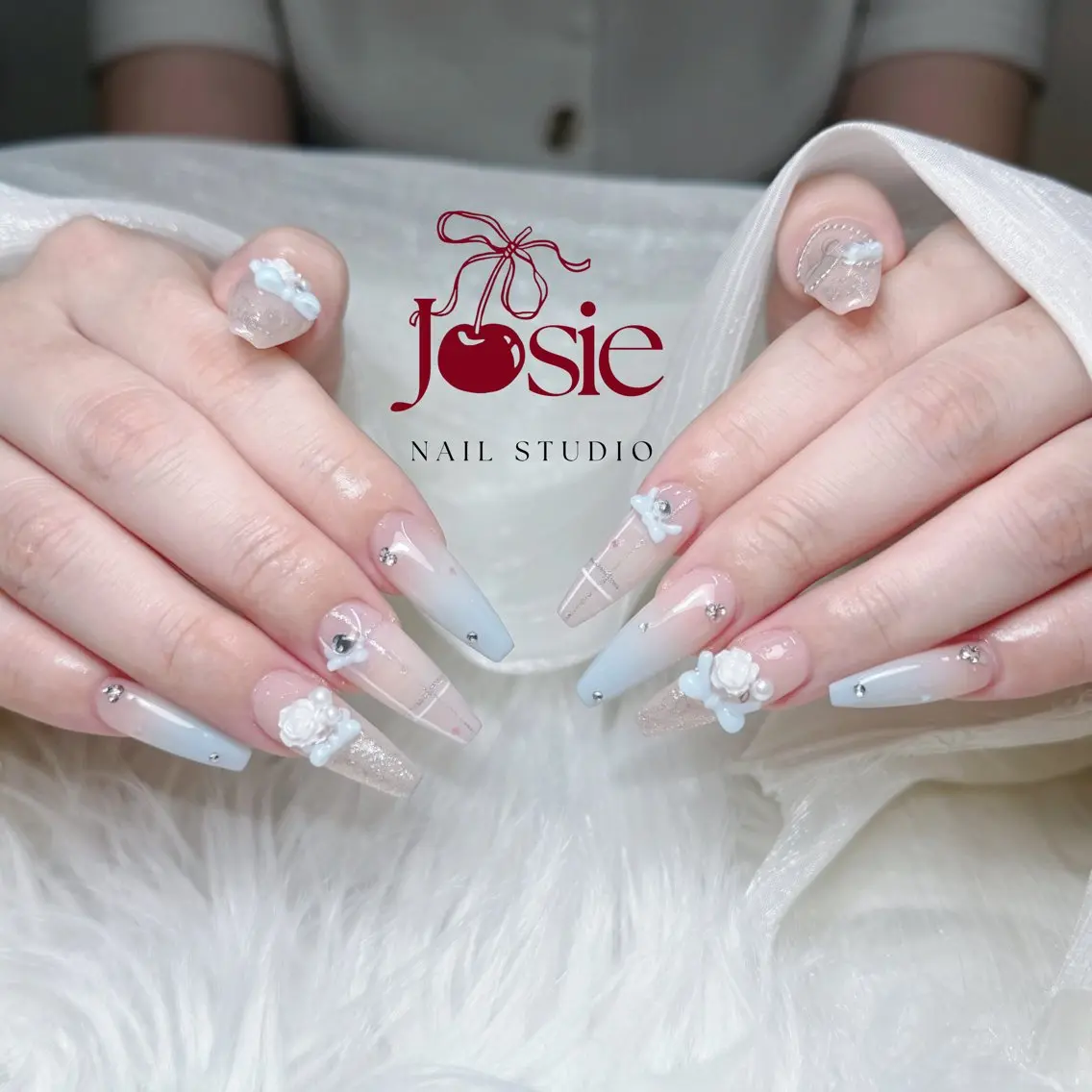 ネイル ブラウン 長さ出し キラキラネイル 韓国ネイル ロングネイル ハンドネイル JOSIE nail studioのネイルデザイン