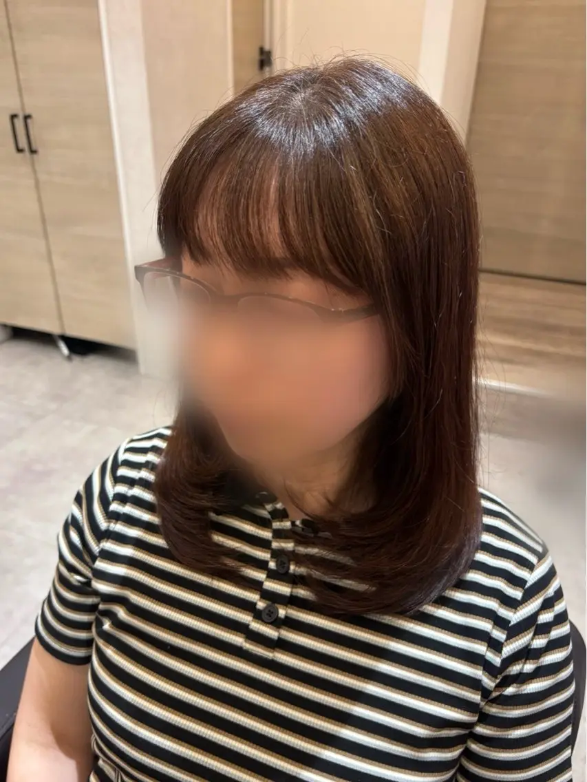 ミディアム 顔まわりレイヤー レイヤーカット カット Reika 🎀"のヘアスタイル
