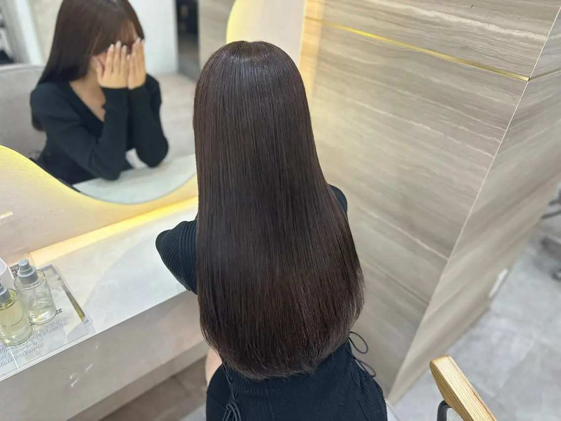 ロング カラー カット ヘアカラー トリートメント Aimi/カット/ 縮毛/熊谷のヘアスタイル