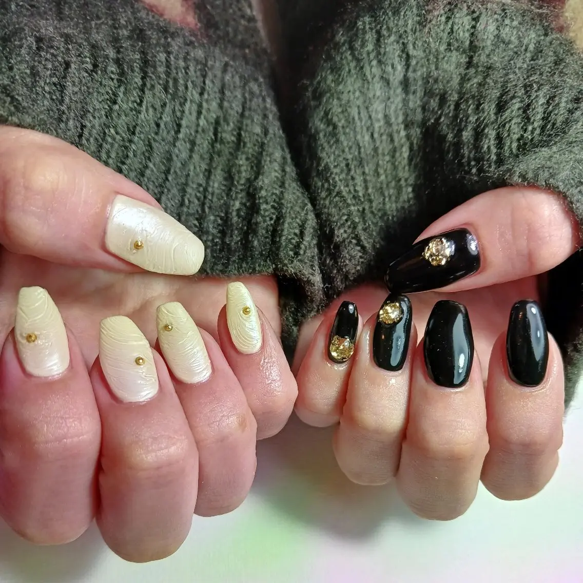 ネイル ジェルネイル 持ち込み ショートネイル 冬ネイル ハンドネイル owlnail /持込みデザイン専門のネイルデザイン