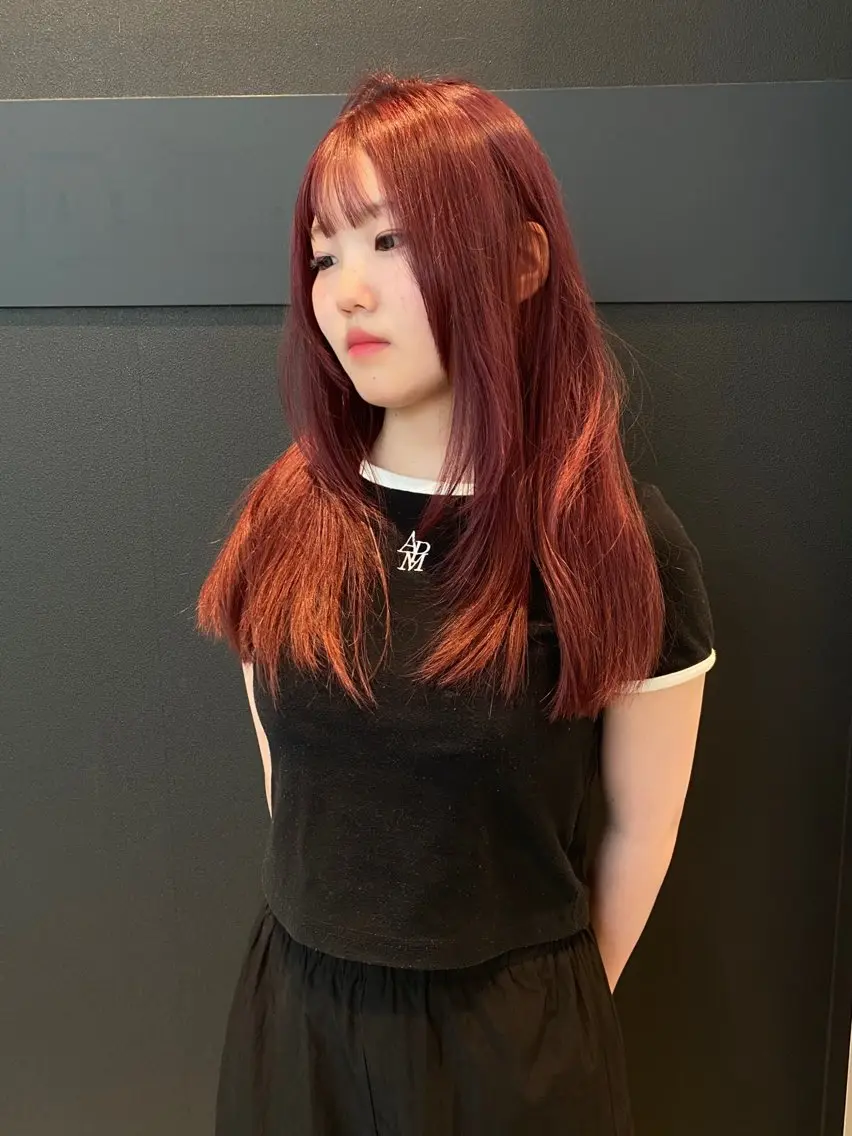 ロング カラー ピンクカラー カット ヘアカラー トリートメント mai / linoah˚✧のヘアスタイル